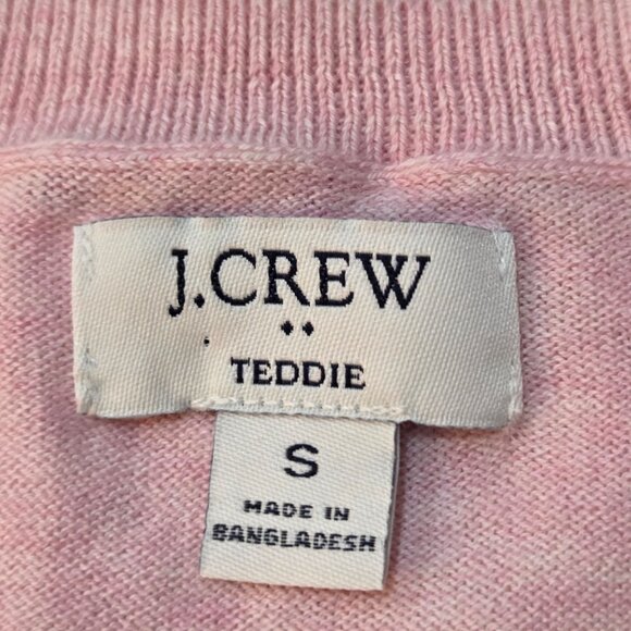 J. Crew Teddie Sweater Small Pink Cotton Lightweight Long Sleeve Preppy Girly - Picture 5 of 8